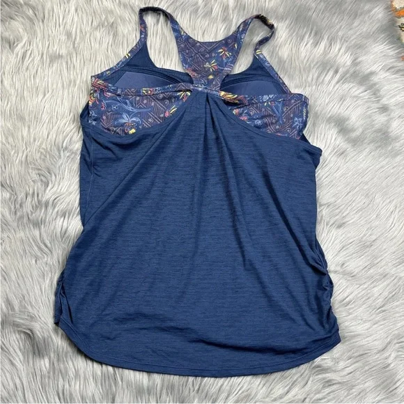 Prana Miley 2 In 1 Tank Top Blue Floral Size Small - Picture 6 of 8